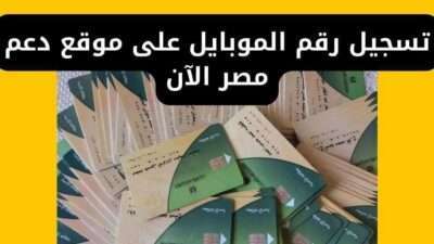 تسجيل رقم الموبايل على موقع دعم مصر الآن