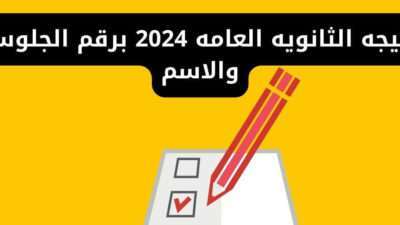 نتيجه الثانويه العامه 2024 برقم الجلوس والاسم