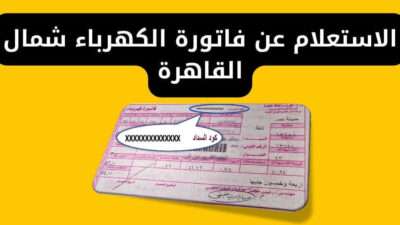 الاستعلام عن فاتورة الكهرباء شمال القاهرة