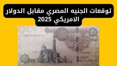 توقعات الجنيه المصري مقابل الدولار الامريكي 2025