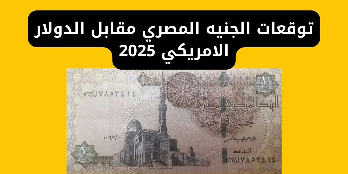 توقعات الجنيه المصري مقابل الدولار الامريكي 2025